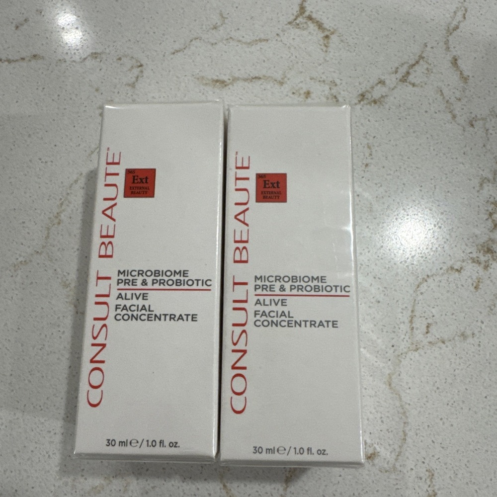 2 Consult Beaute Microbiome Pre & Probiotic Alive Facial Concentrate 1oz Sealed